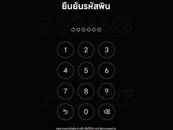 ตั้งรหัส PIN 6 หลัก PGGAME เว็บแมงป่อง
